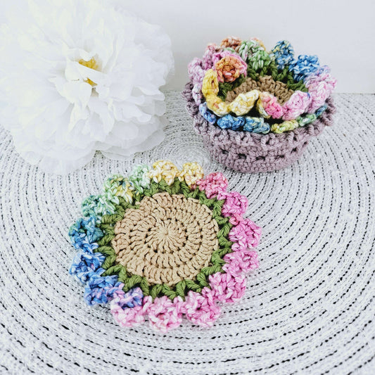 Colorful Flower Coaster Set
