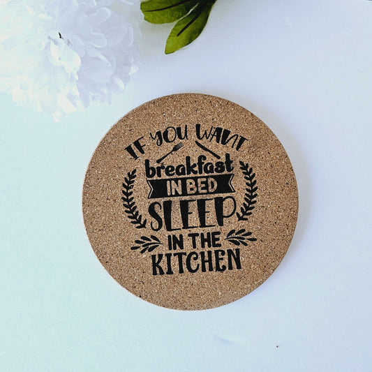 Cork Trivet/Hotpad Sleep In Kitchen