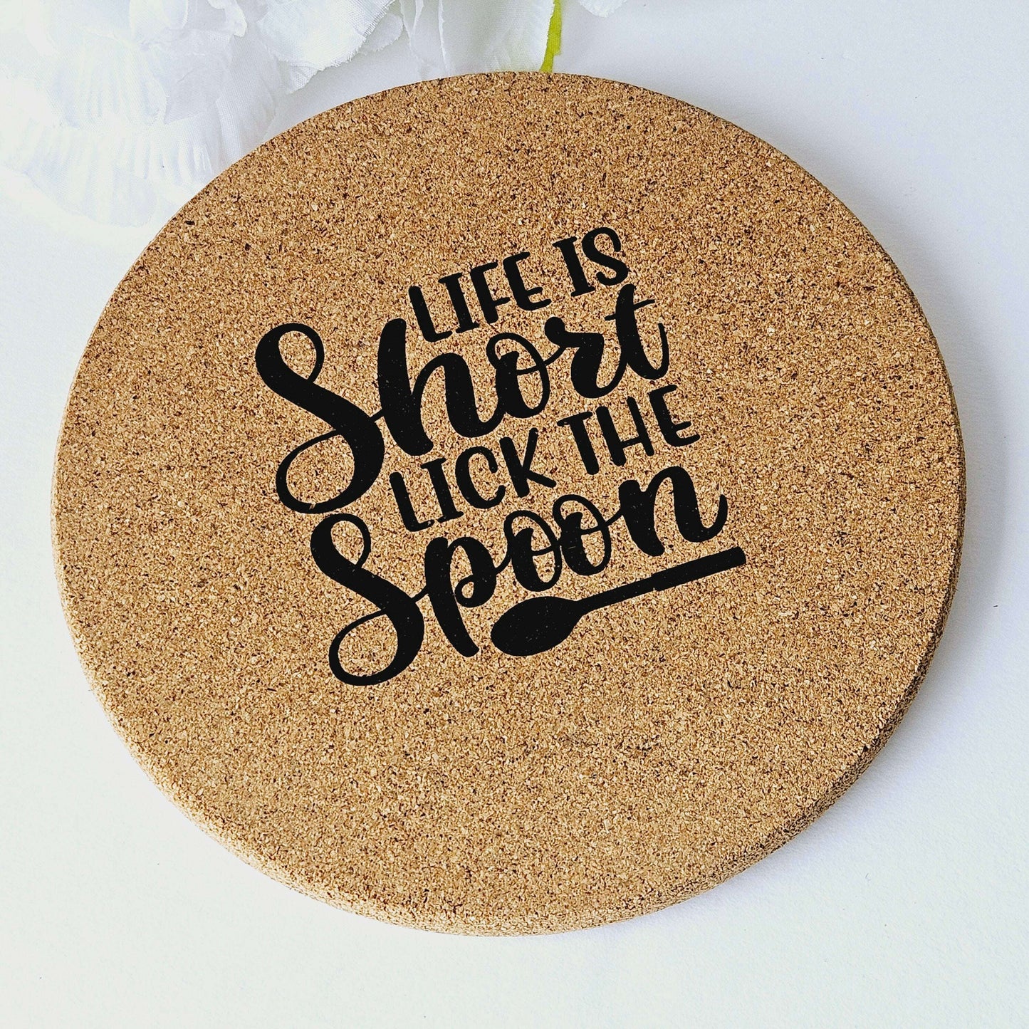 Cork Trivet/Hotpad Lick Spoon
