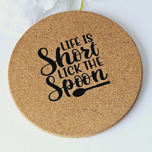 Cork Trivet/Hotpad Lick Spoon