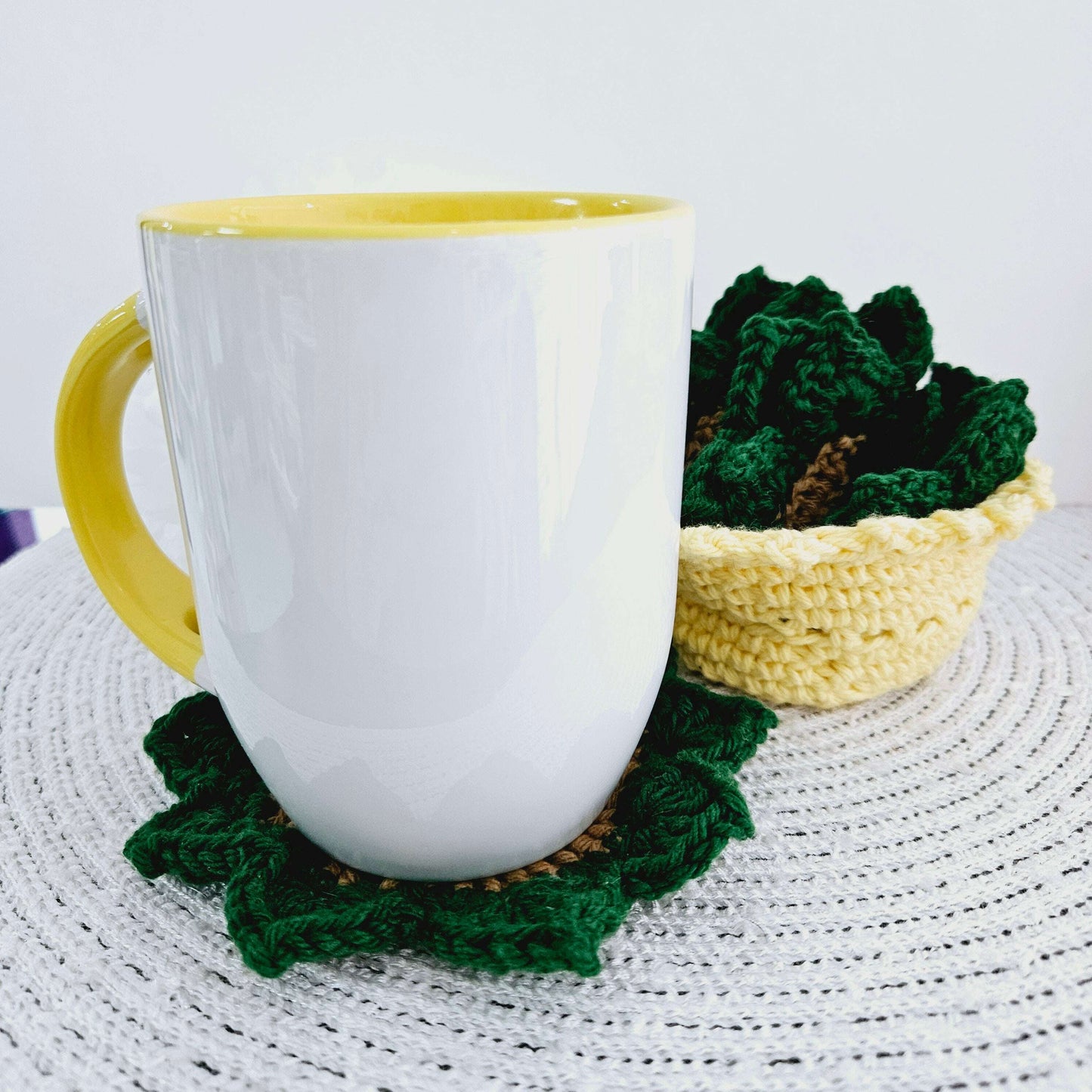 Dark Green Succulent with Yellow Pot - Large