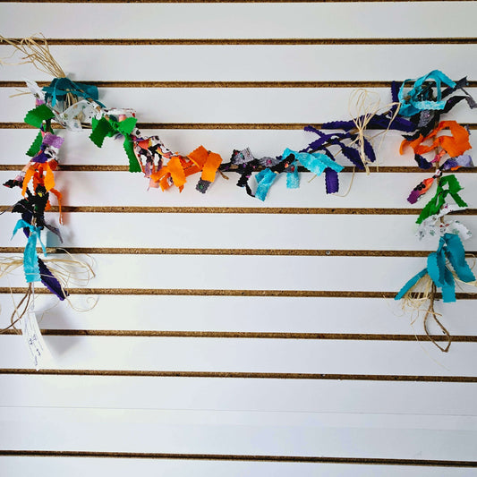 Dog/Orange/Blue/Green Fabric Garland - 4.5ft