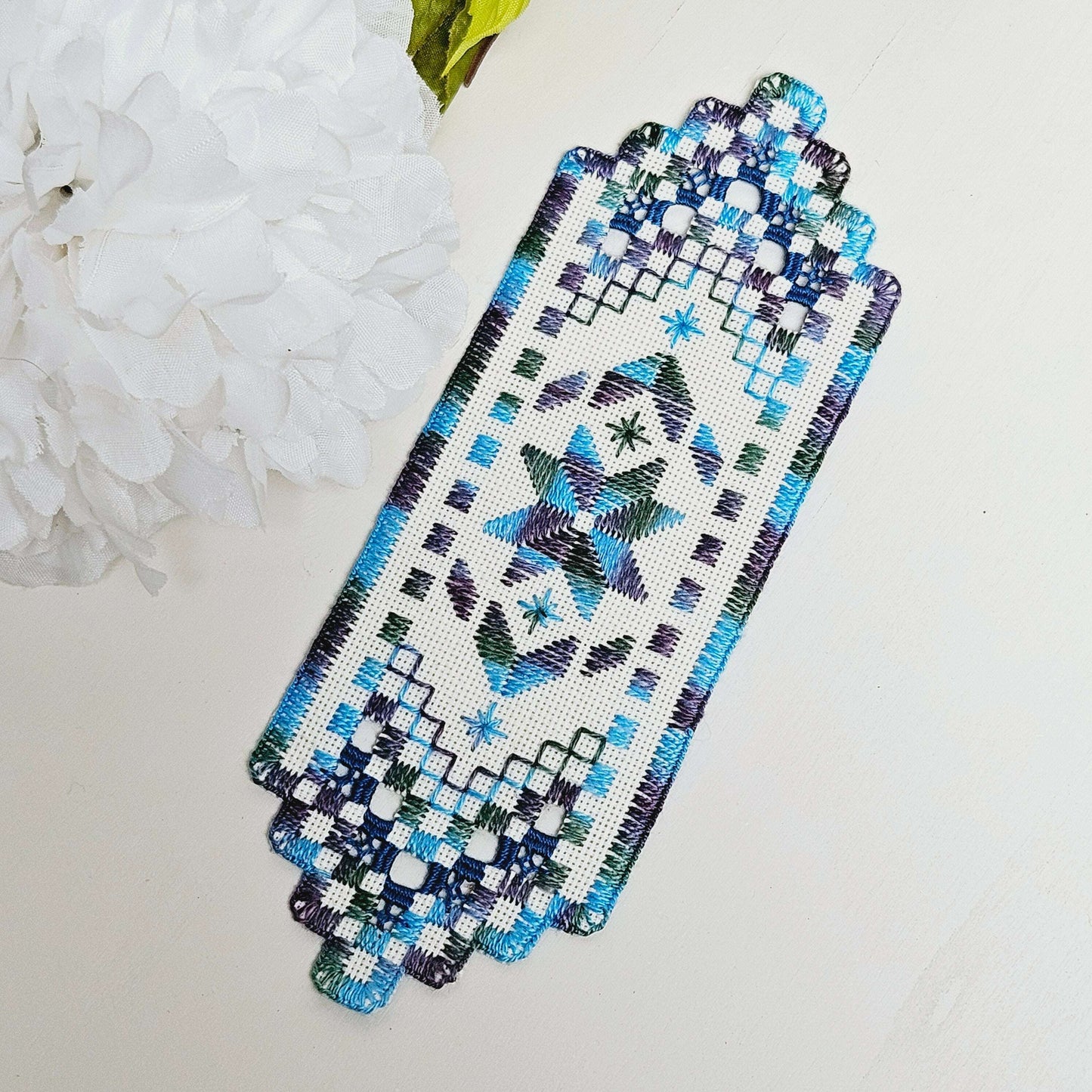 Hardanger Blue/Purple Bookmark