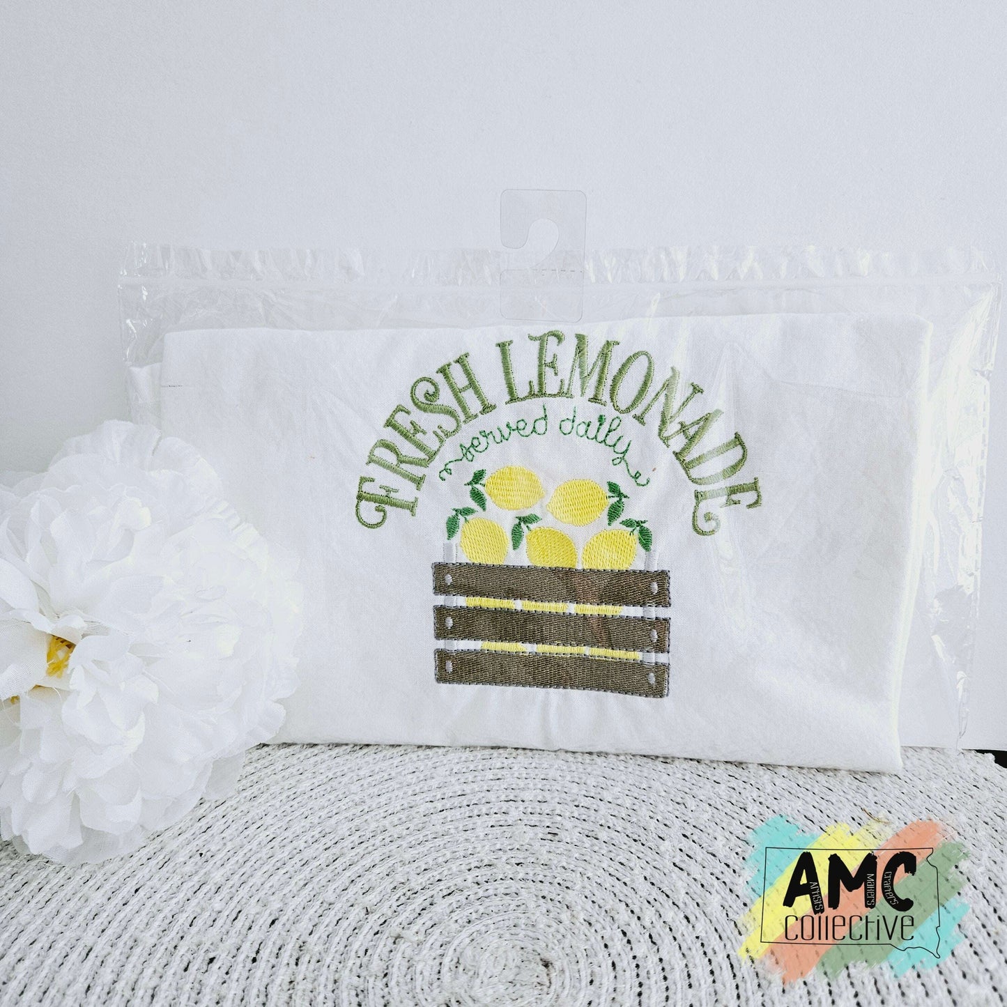 Embroidered Tea Towel - Fresh Lemonade Served Daily