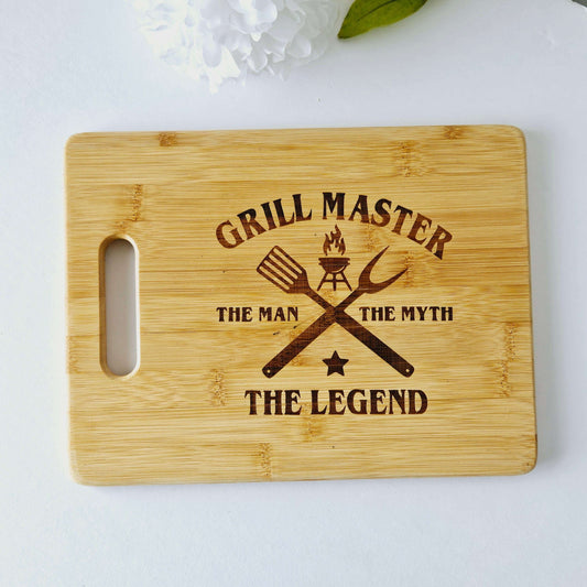 Engraved Grill Master Rectangle Cutting Board