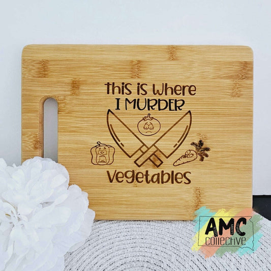 Engraved Rectangle Murder Vegetables