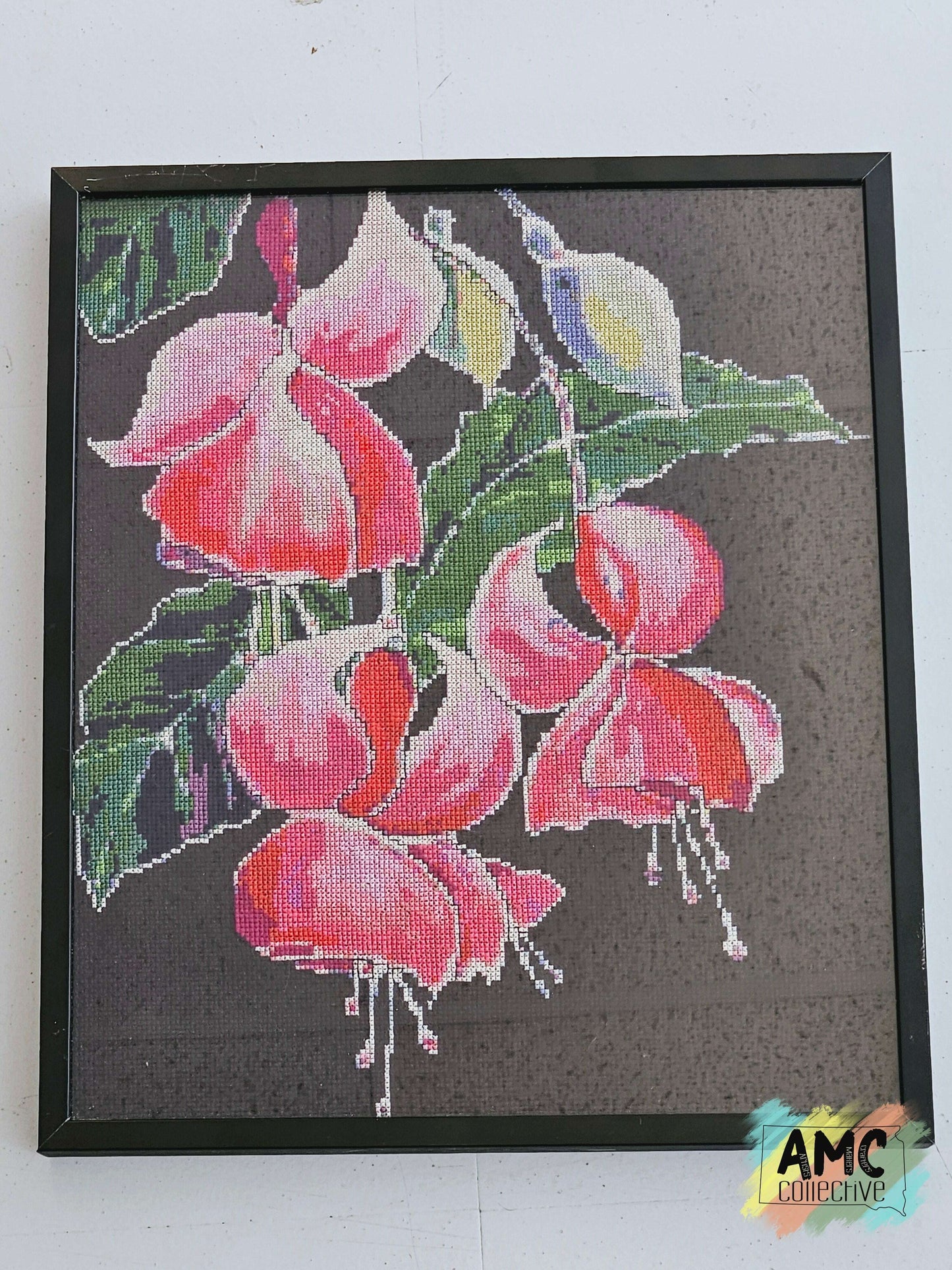 Framed Floral Cross Stitch Design