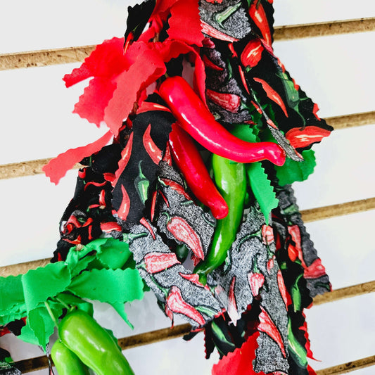 Green and Red Chili Fabric Garland - 6.5ft