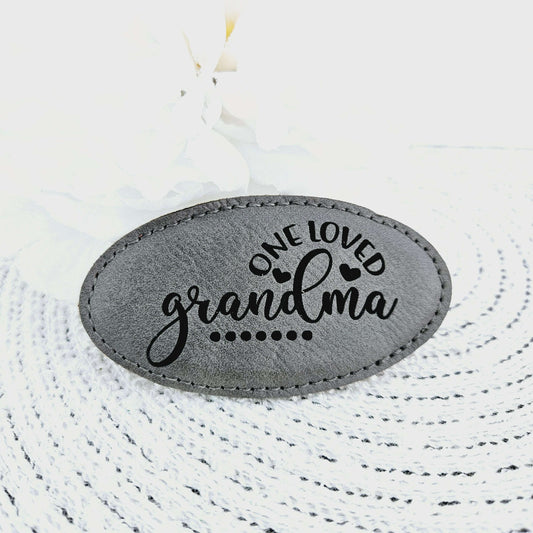 Loved Grandma Leather Engraved Magnet
