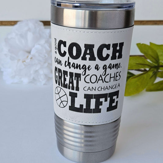 Leather Tumbler White Coach
