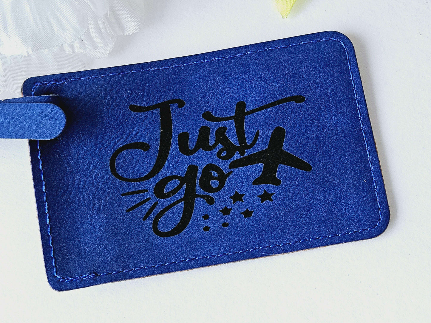Luggage Tag Blue Just Go