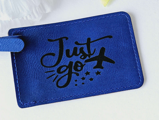 Luggage Tag Blue Just Go