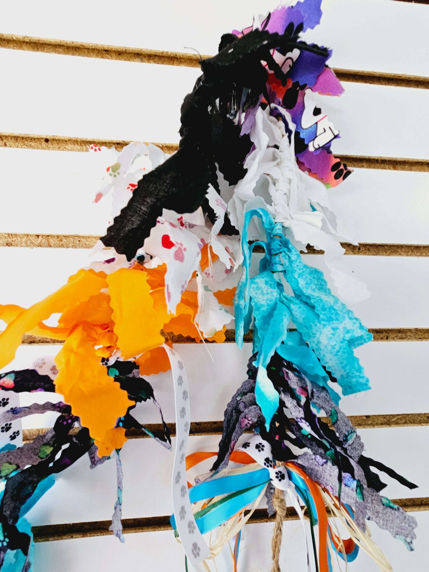 Orange/Blue/Paw Print Fabric Garland - 6ft