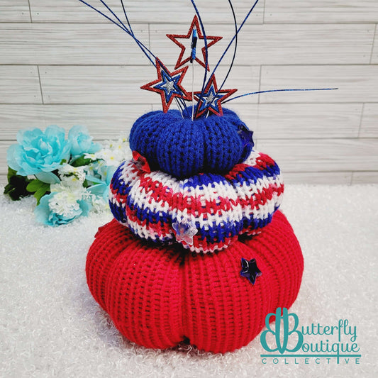 Patriotic Pumpkin Stacks