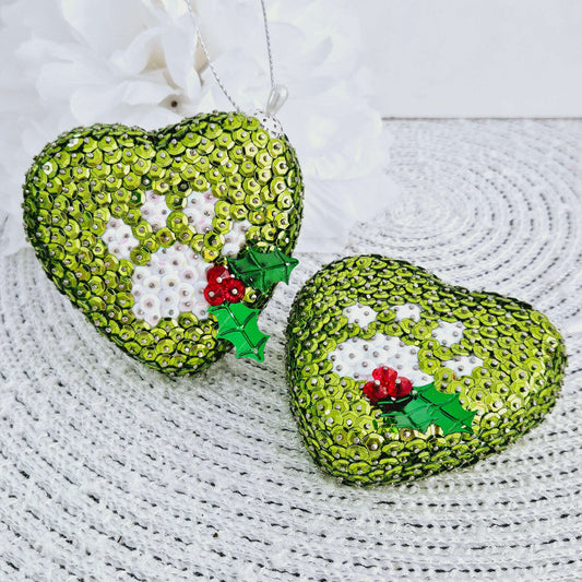 Paw Print Sequin Christmas Ornament