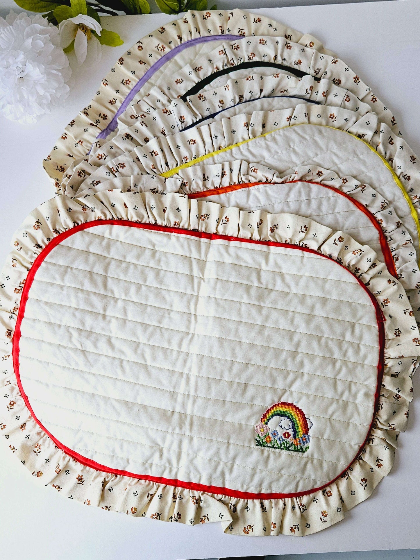 Rainbow Ruffle Placemats (set of 6)