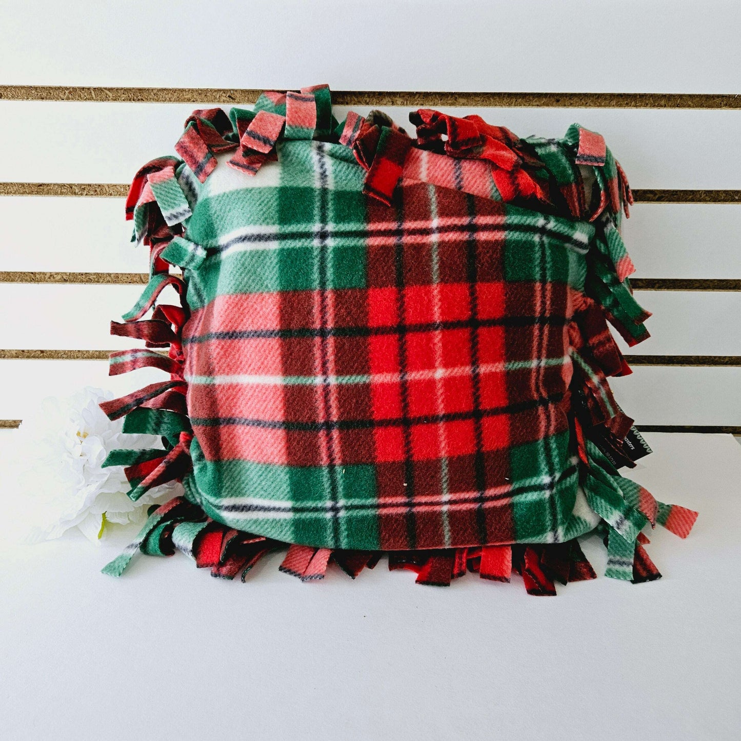 Red/Green Fleece Christmas Pillow