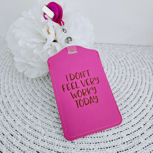 Retractable Badge Clip Pink Don't Feel Worky