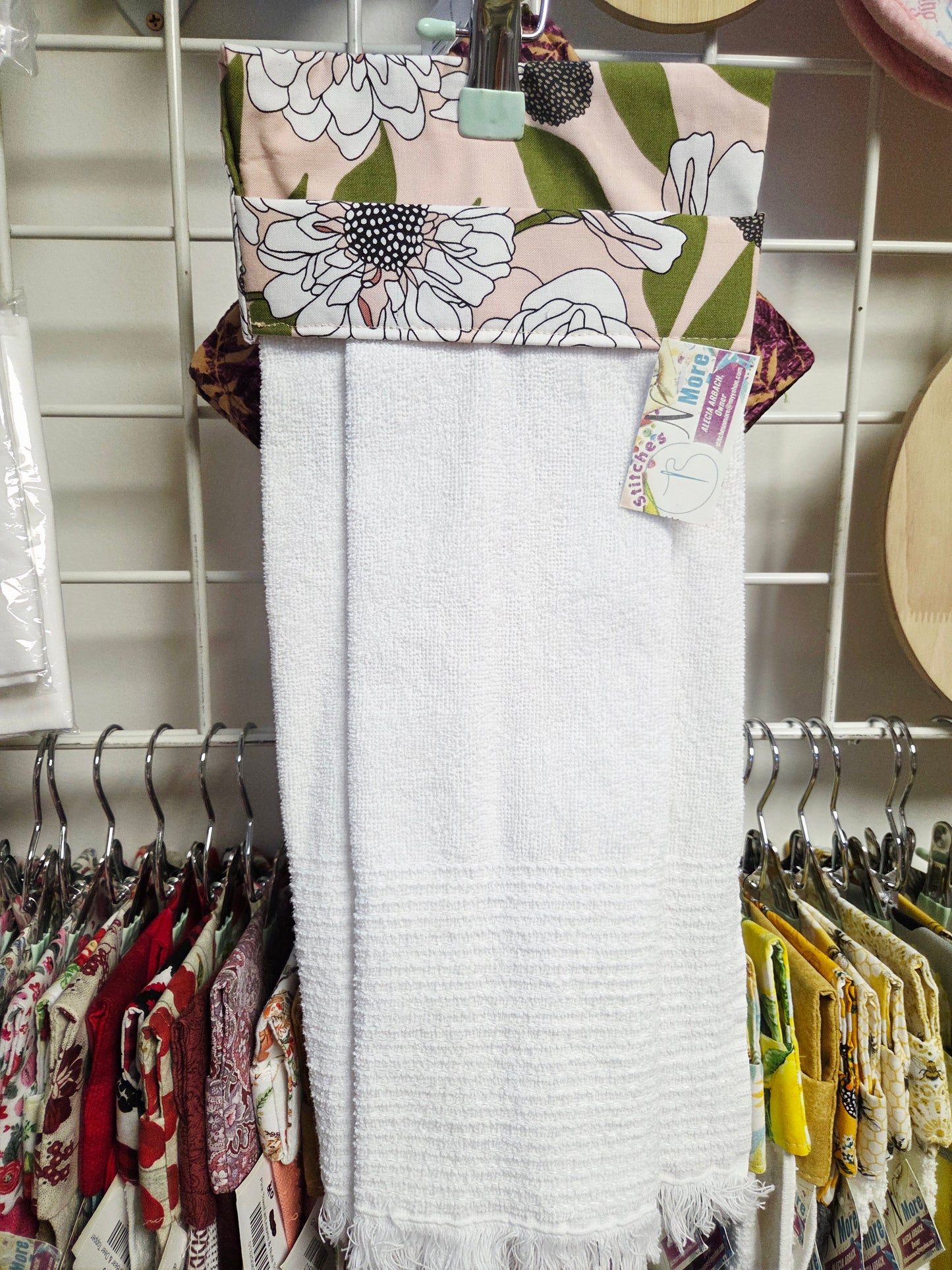 Pink Boho Floral Kitchen Towel