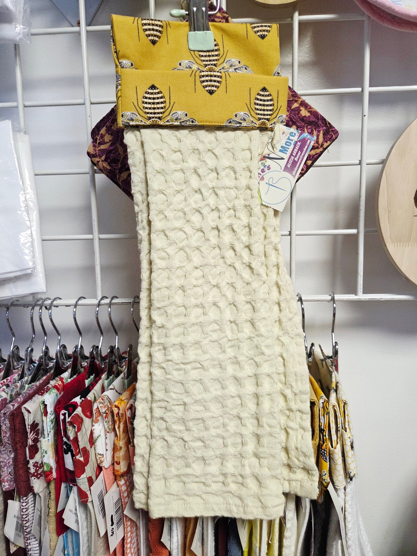 Yellow Bee Waffle Towel