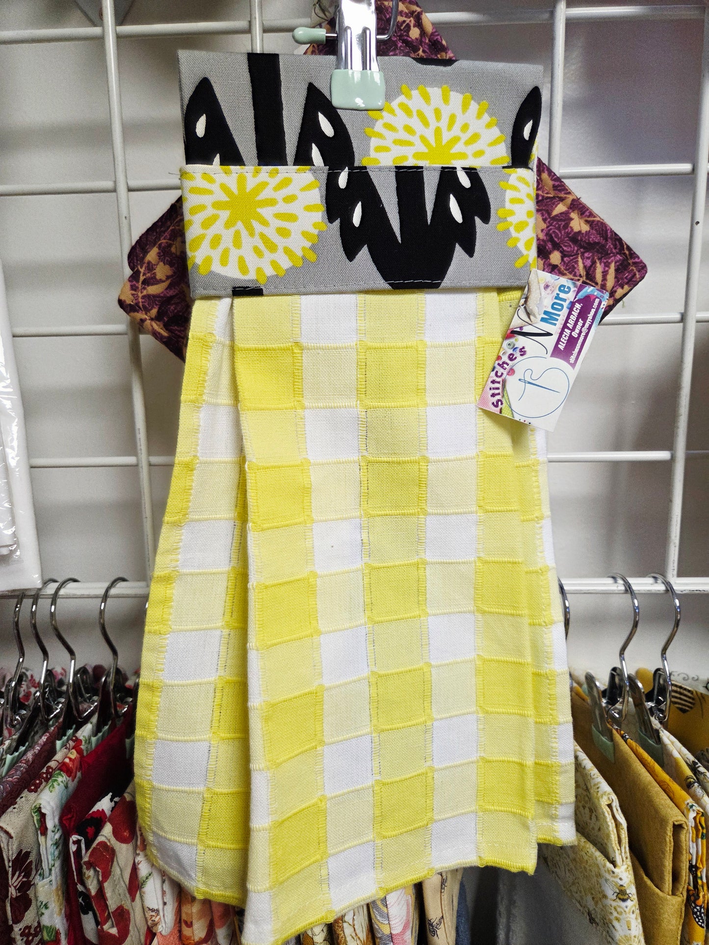 Yellow Poppy Blk Designs w/YellowWhite Checkered