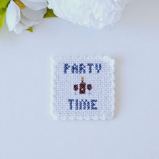 Single Embroidered Party Time Coaster