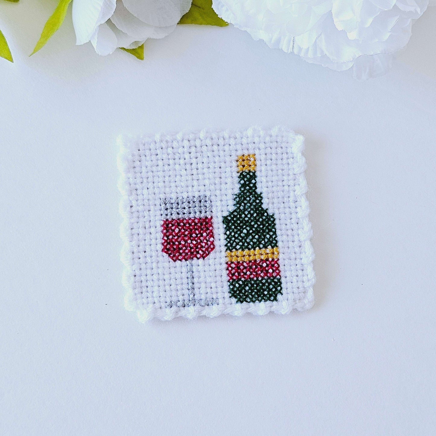 Single Embroidered Bottle/Glass Coaster