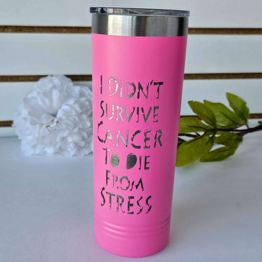 Skinny Tumbler Pink Cancer