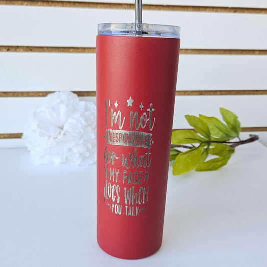 Skinny Tumbler Red w/Straw