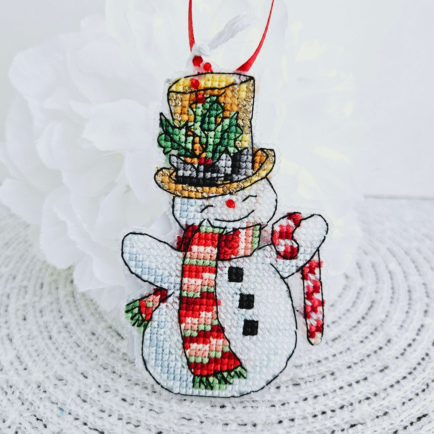 Snowman Cross Stitch Ornament