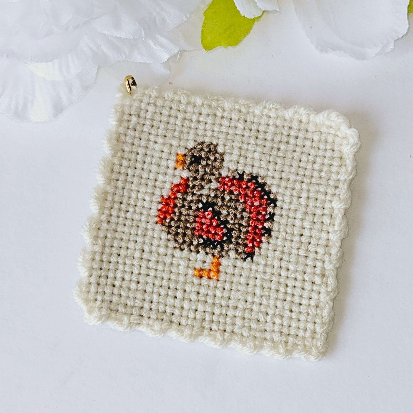 Thanksgiving Single Embroidered Coaster