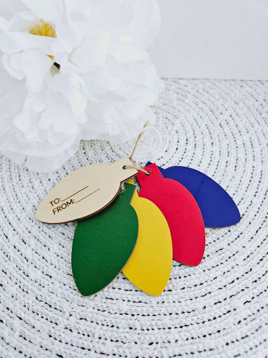 Wood Engraved Gift Tags - Set of 5