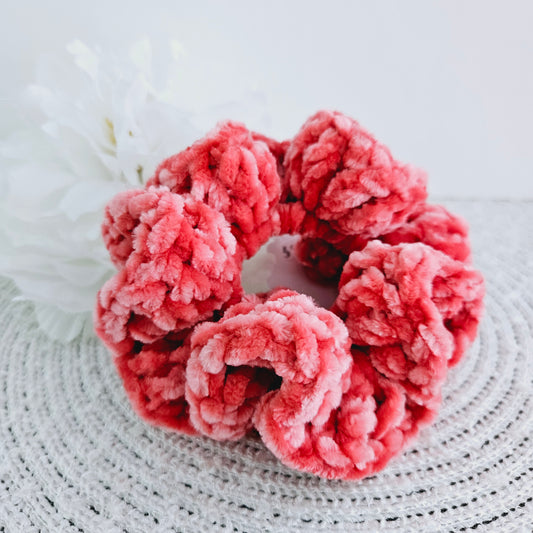 Crochet Scrunchie-Coral Haze