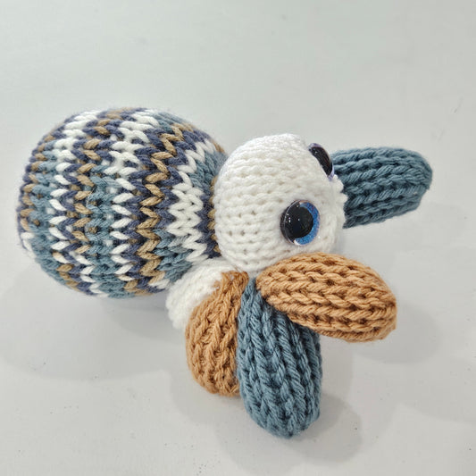 Blue/Tan Knitted Spider