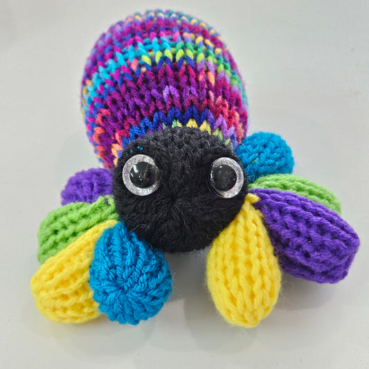 Jewel Tone Knitted Spider