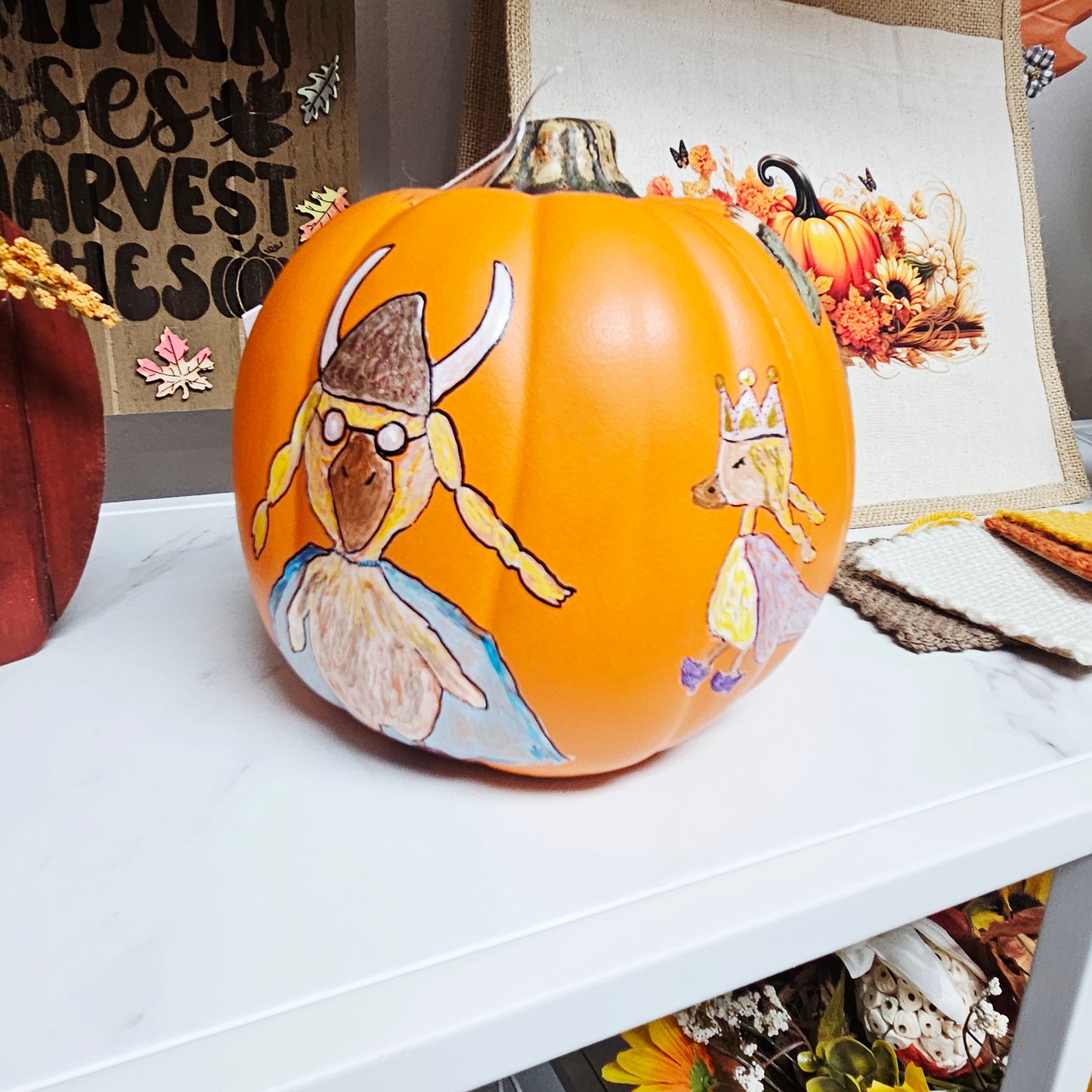 Orange Painted Pumpkin Cartoon