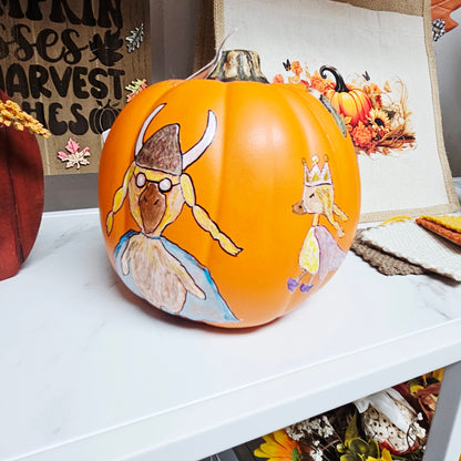 Orange Painted Pumpkin Cartoon