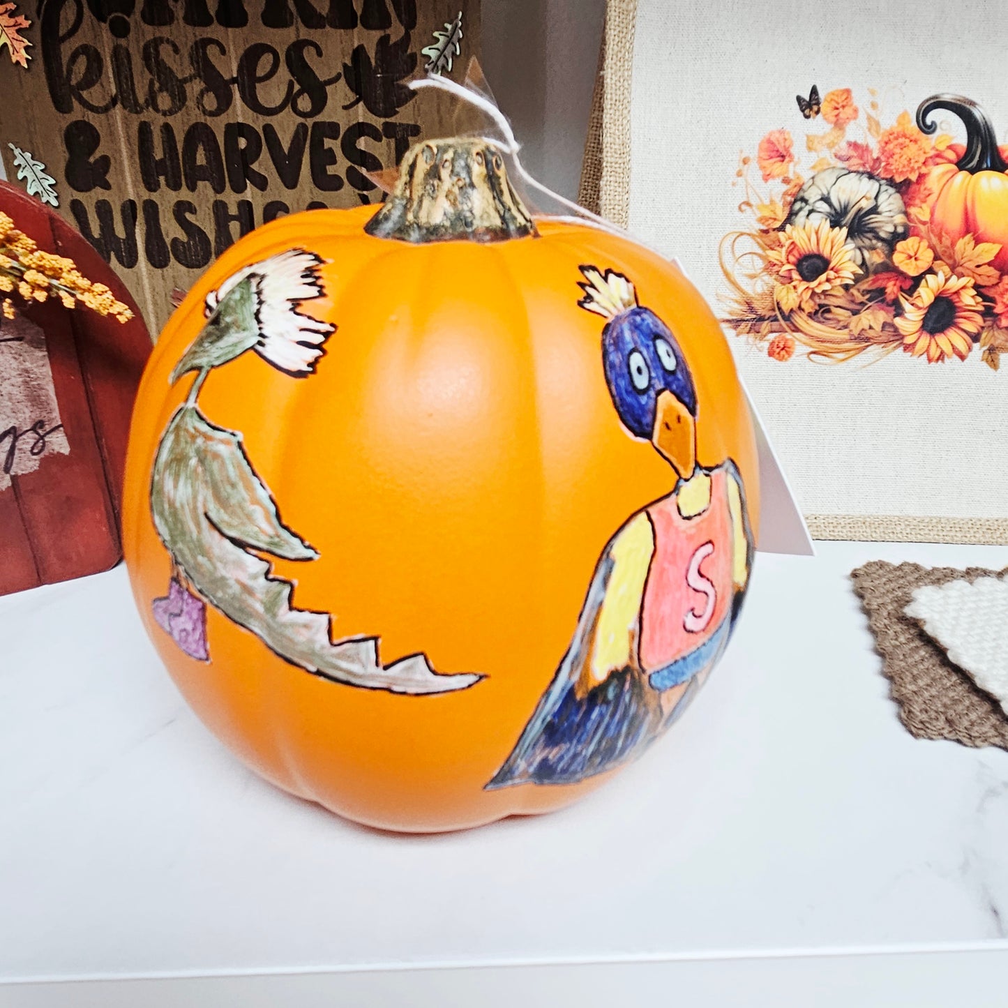 Orange Painted Pumpkin Cartoon