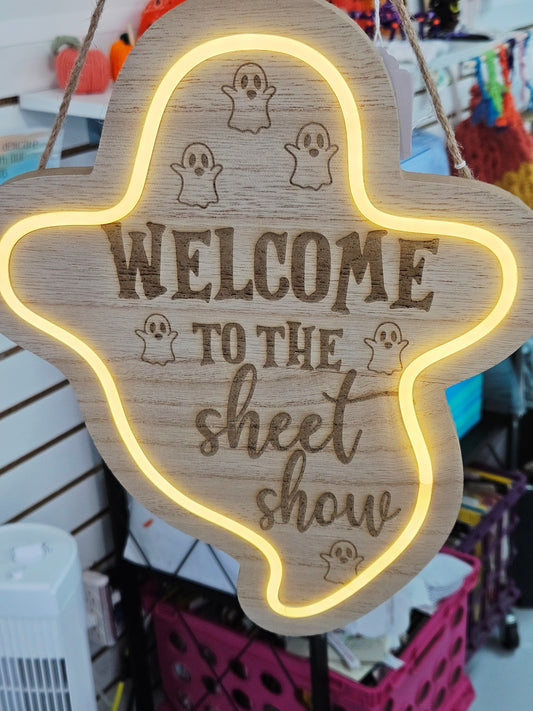 Engraved Ghost Light Up Sign
