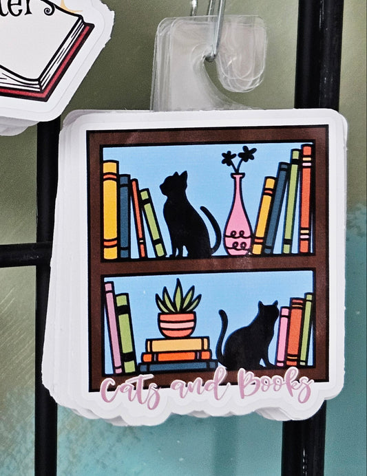 Cats and Books Sticker