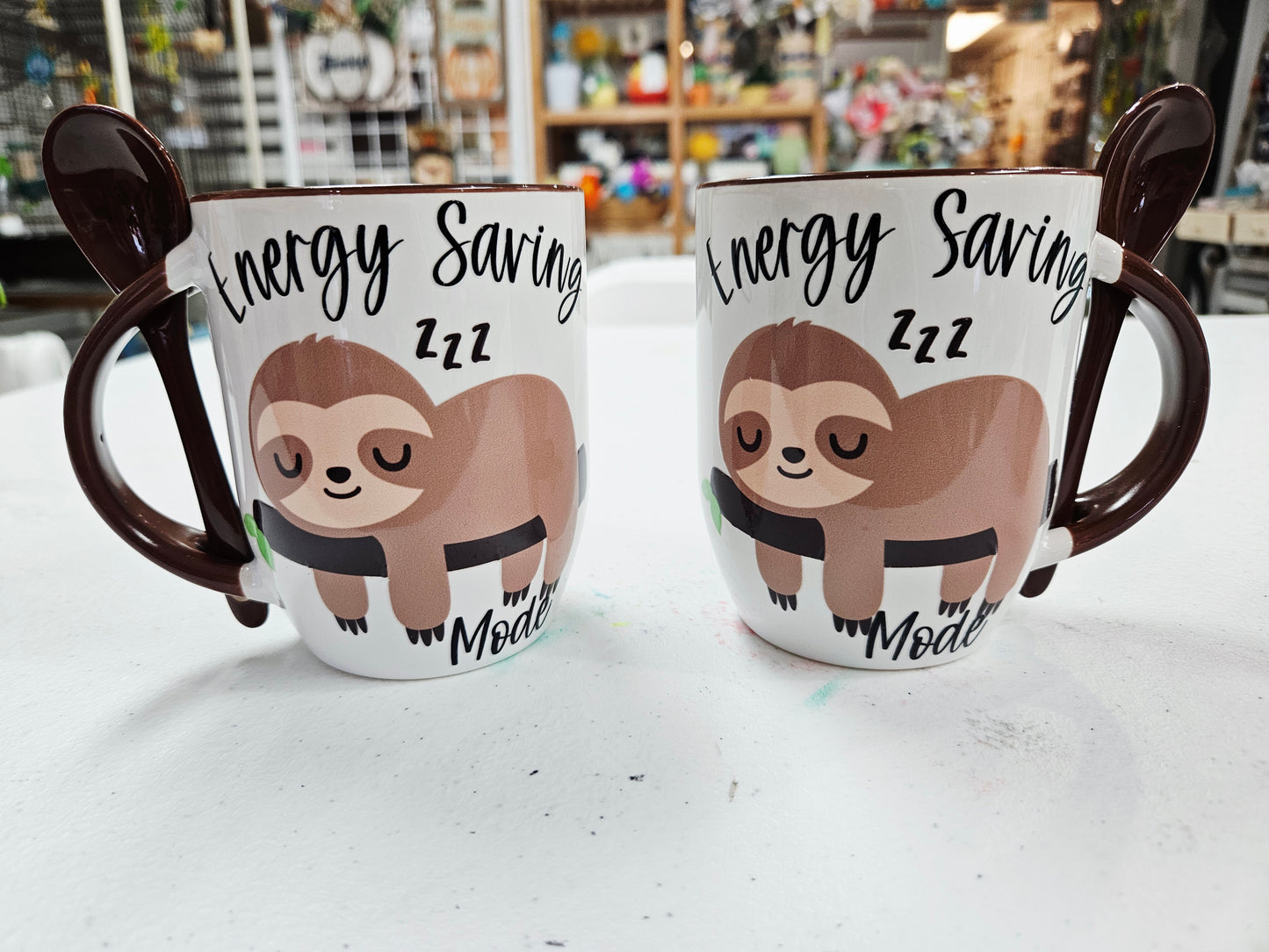 Energy Saving Mode Sloth Cocoa Mug with Spoon