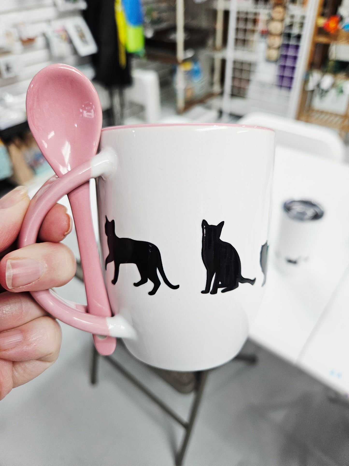 Cats Cocoa Mug with Spoon
