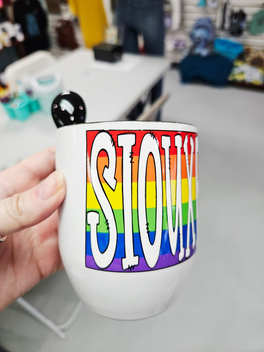 Rainbow Sioux Falls Cocoa Mug with Spoon