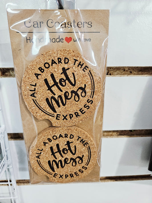 Car Coasters Hot Mess Express