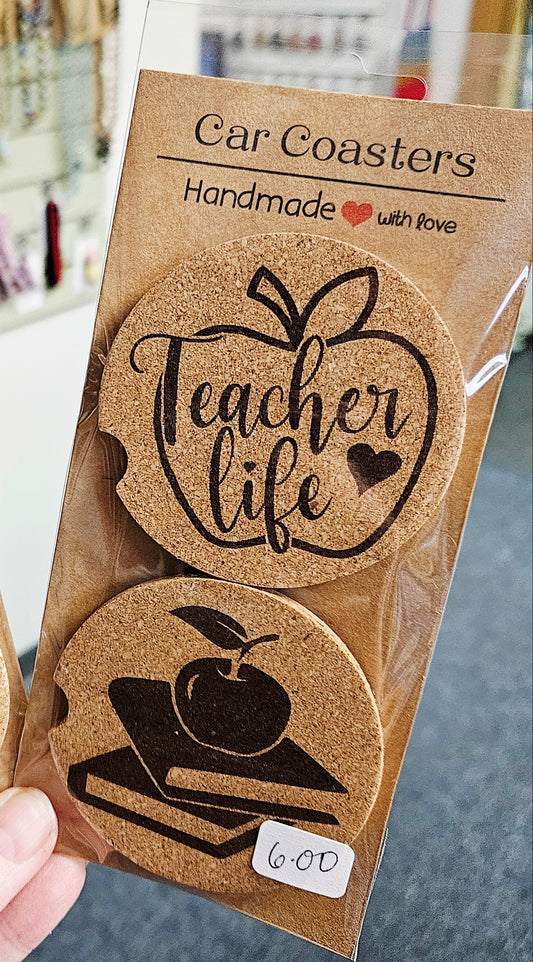 Car Coasters Teacher Life/Books