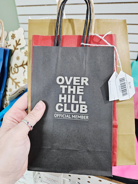 Gift Bag Small Black Over The Hill Member