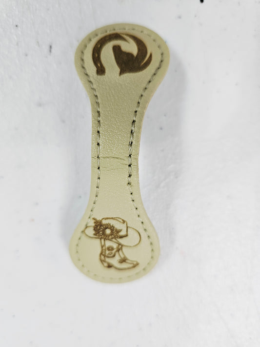 Magnetic Bookmark Lt Green Cowboy Hat Boot/Horse
