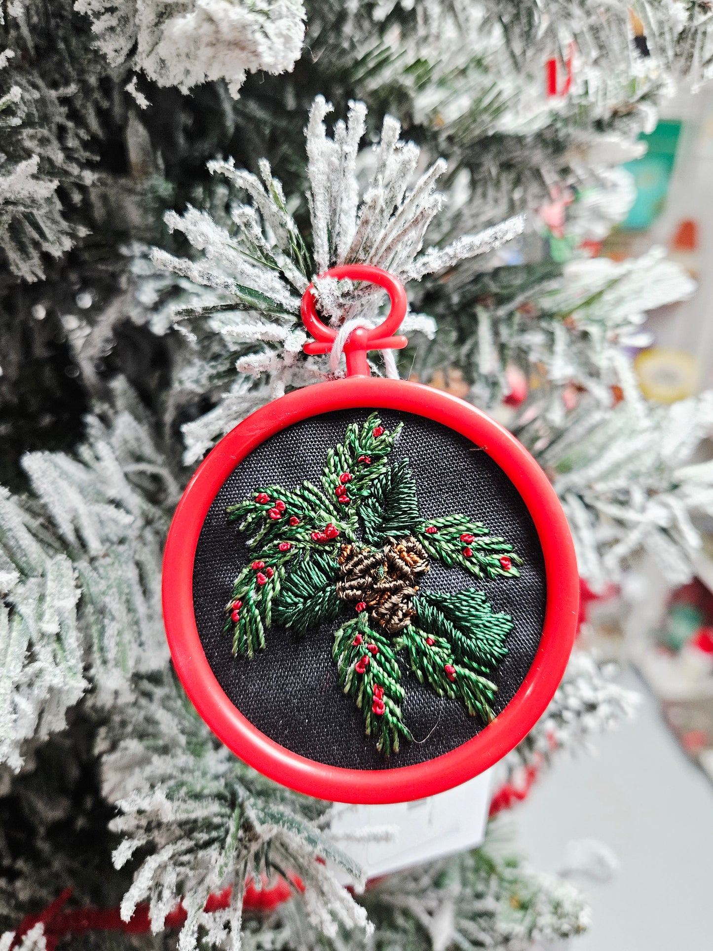 Mini Brazilian Embroidery w/Red Frame