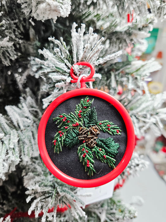 Mini Brazilian Embroidery w/Red Frame