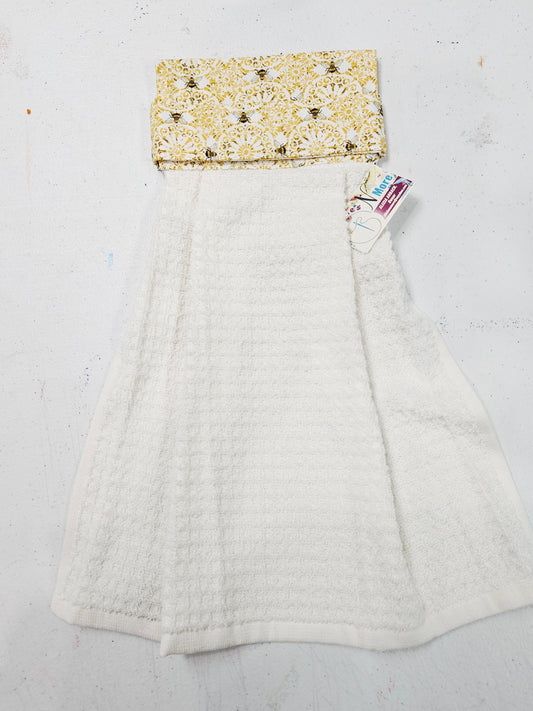 White Towel w/Yellow Bee Topper